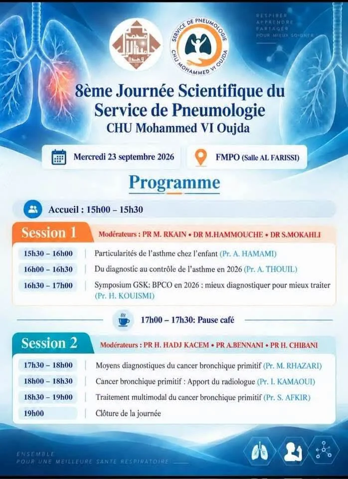 8ème Journée Scientifique du Service de Pneumologie CHU Mohammed VI Oujda