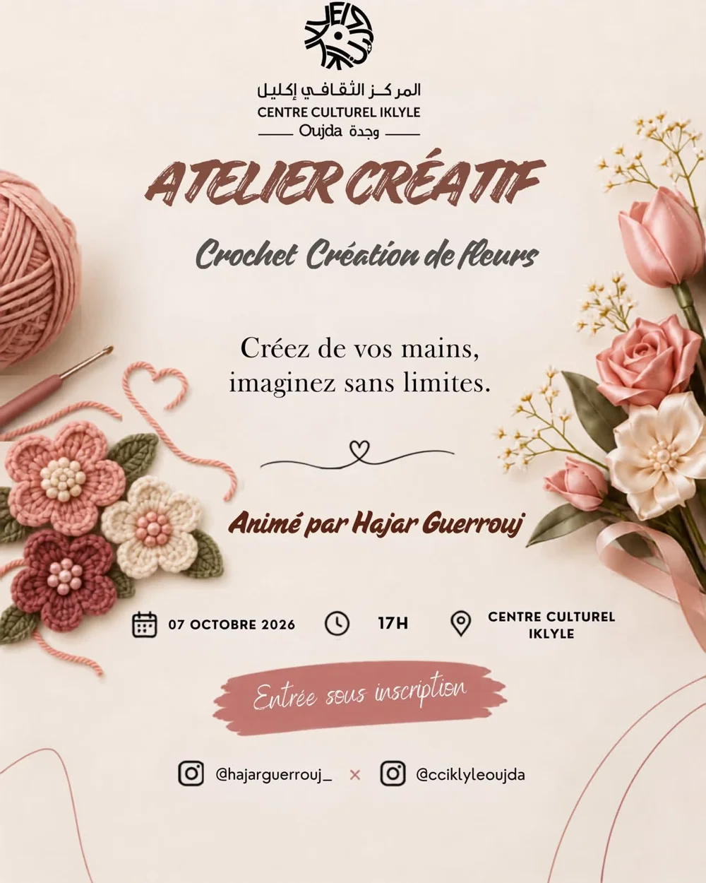Atelier créatif : Crochet – Création de fleurs