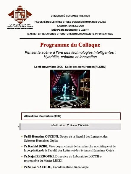 Colloque international sur le théâtre à l'ère des technologies intelligentes : hybridation, créativité et innovation