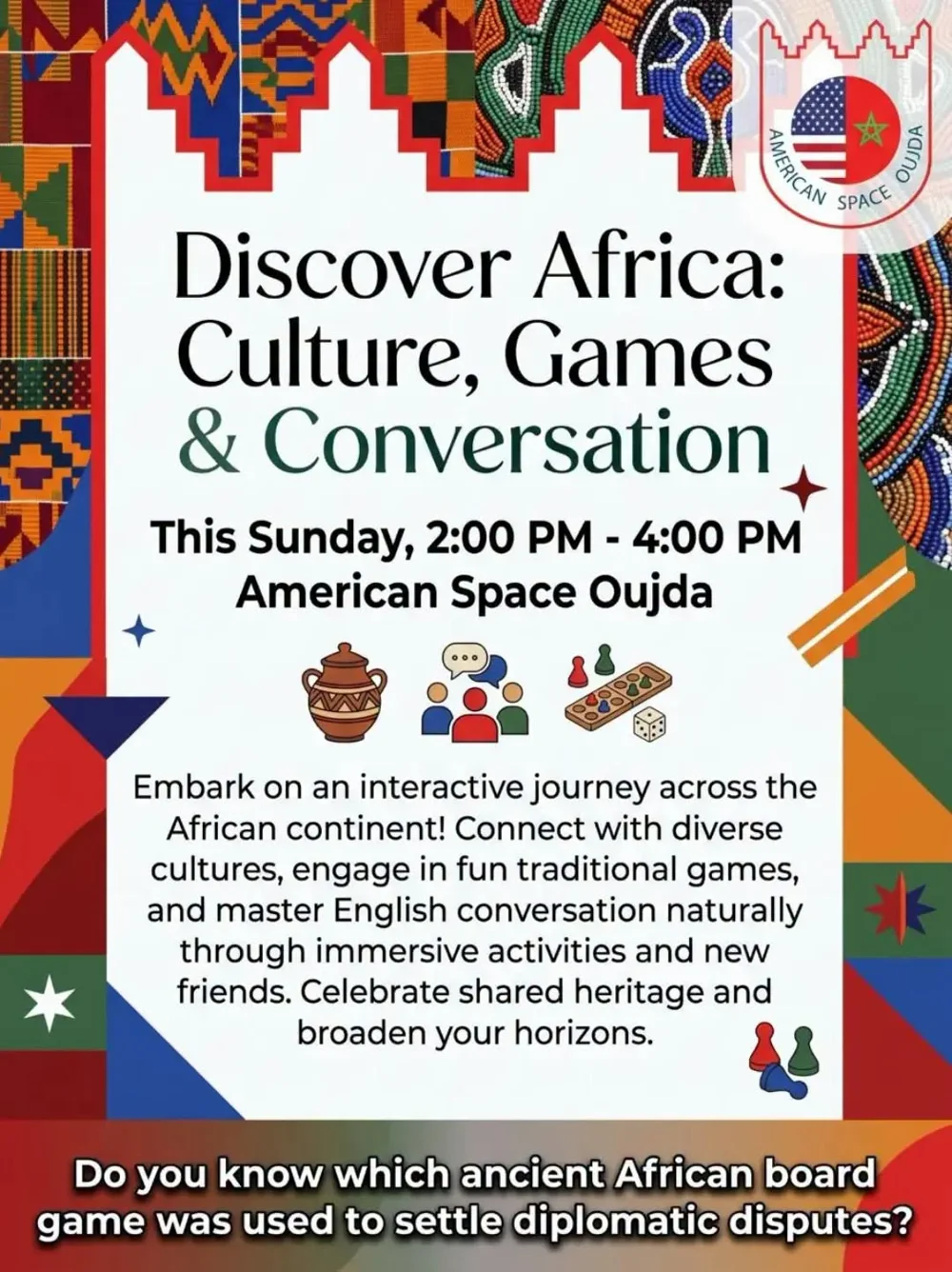 Découverte de l'Afrique : Culture, Jeux & Conversation