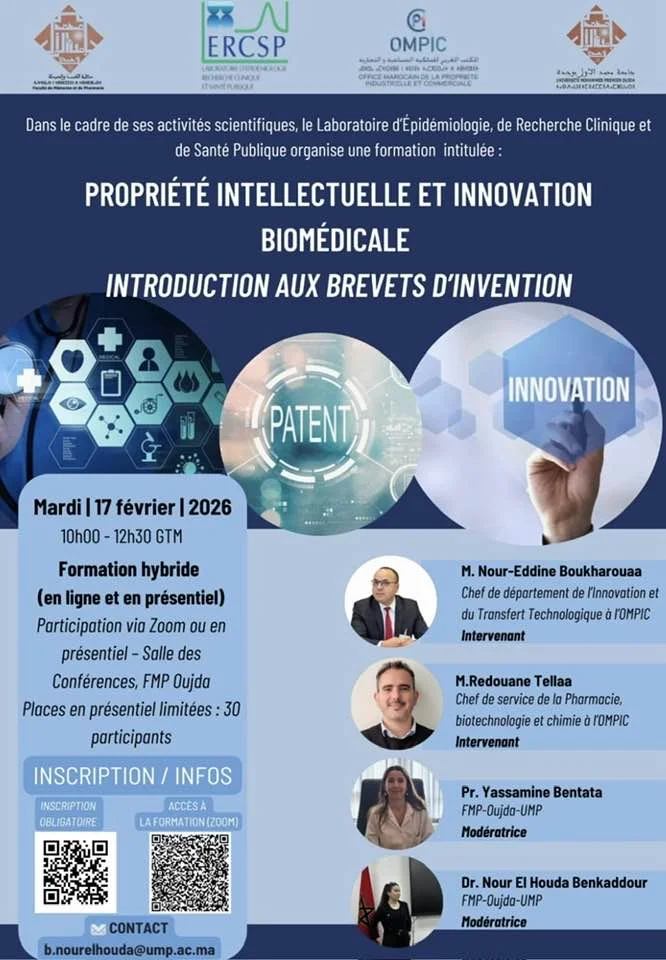Formation : Propriété intellectuelle et innovation biomédicale – Introduction aux brevets d’invention