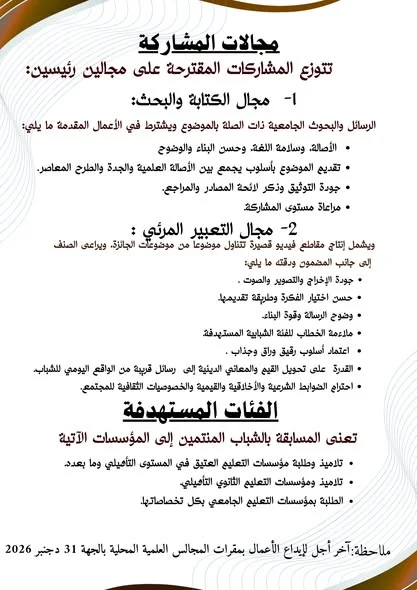 جائزة الإبداع في الثوابت الدينية والسيرة النبوية لفئة الشباب